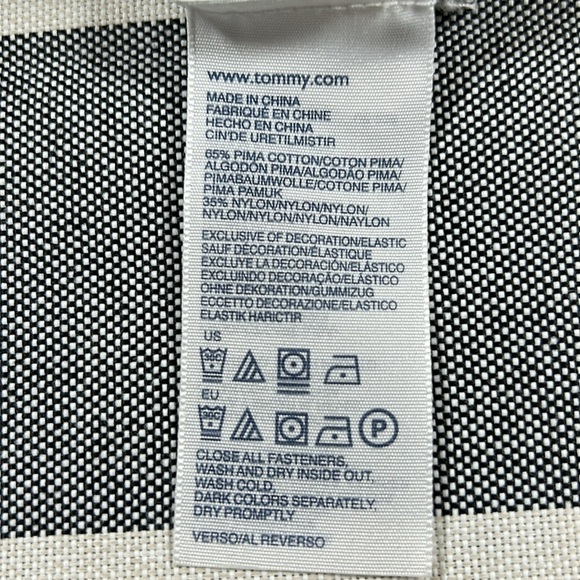 Tommy Hilfiger Womens Zip Jacket L Gray White Striped Cotton Coastal Preppy - Picture 8 of 8